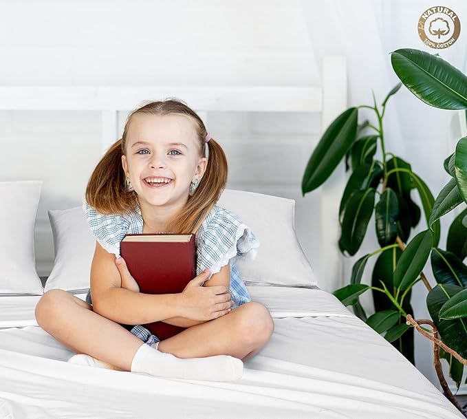 400 Thread Count 100% American Grown Cotton White Flat Sheet Only - Cooling Sheets - Luxury Sateen Weave - Twin Size Flat Sheet Sold Separately - Super Soft Cotton Top Sheets (Twin, Signature White)