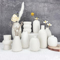 White Ceramic Vase Set of 10, Small Ceramic Flower Vases Bulk Bud Vases for Wedding Table Centerpieces Decor Pampas Grass Modern Boho Home Party Decor DIY Gift
