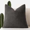 Foindtower Decorative Boucle Throw Pillow Covers Accent Solid Pillow Cases Cozy Soft Textured Couch Cushion Case for Chair Sofa Bedroom Living Room Home Decor 22 x 22 Inch,Dark Brown
