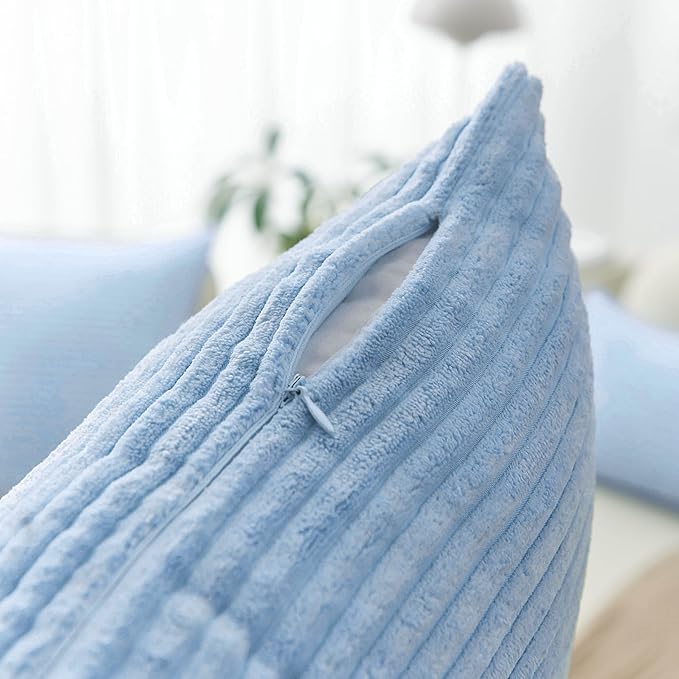 Home Brilliant Large Throw Pillows for Couch Patio Supersoft Square Textured Throw Pillow Cover Euro Sham Decorative for Bed, 26 x 26 inches, Baby Boy Blue