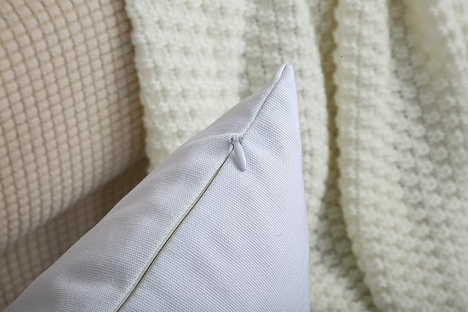 TangDepot Handmade Decorative Solid 100% Cotton Canvas Throw Pillow Covers/Pillow Shams, (28"x28", White)