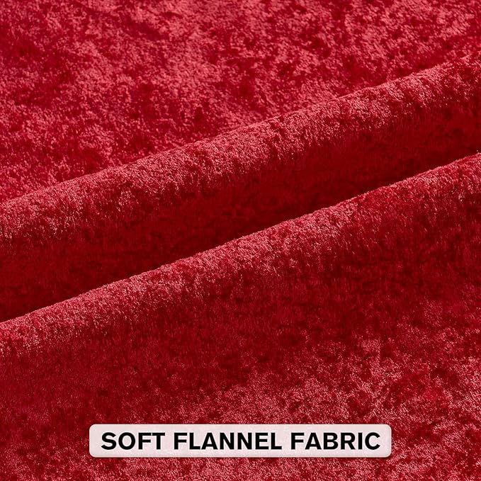 FUTEI Red Flannel Throw Pillow Covers 20x20 Inch Set of 2,Soft Dimensional Textured Cushion Cases,Modern Home Decor for Couch Living Room