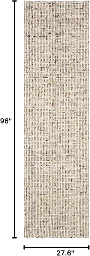 SAFAVIEH Abstract Collection Runner Rug - 2'3" x 8', Gold & Blue, Handmade Wool, Ideal for High Traffic Areas in Living Room, Bedroom (ABT468D)