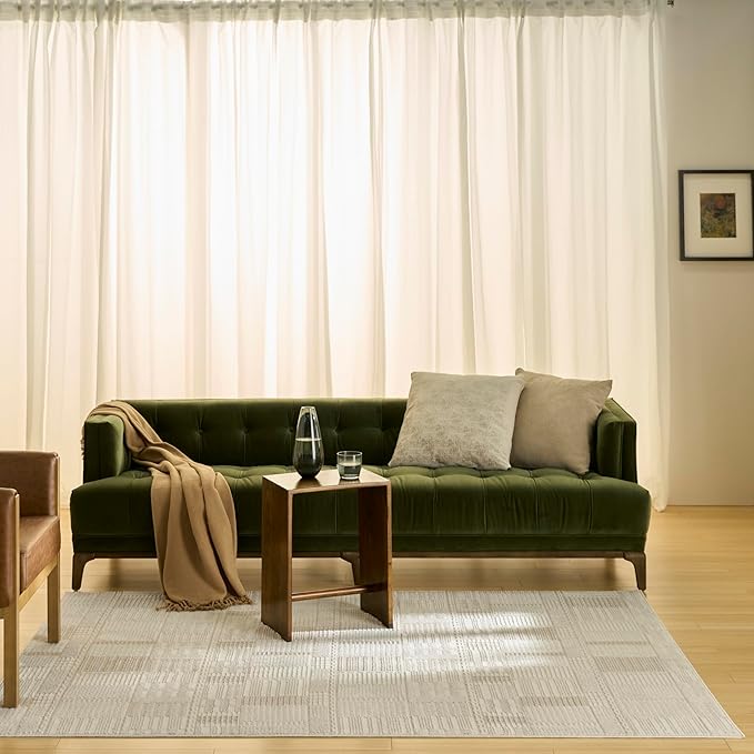 Nourison Nordic Ivory Beige 4' x 6' Scandinavian Area Rug - Easy Clean, Non Shedding, Bed Room, Living Room, Dining Room, Kitchen (4' x 6')