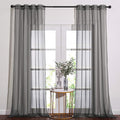 NICETOWN Sheer Curtains 108" Extra Long - Grommet Top Soft Voile Texture Window Draperies for Villa/Cottage (108" Wide Total 2 Pieces, Dark Grey)