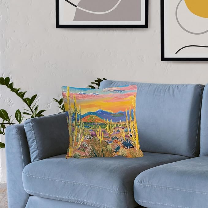 Nogrit Western Pillow Covers - Southwestern Throw Pillows, Desert Decor Vintage Western Decor, 18x18