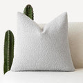 Foindtower Decorative Textured Boucle Throw Pillow Covers Accent Solid Pillow Cases Neutral Soft Cozy Couch Cushion Case for Chair Sofa Bedroom Living Room Home Decor 24 x 24 Inch,Light Grey