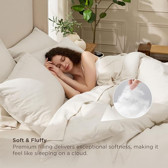 Bedsure King Size Comforter Set Beige - Bed in a Bag King Bedding 7 Pieces, Cationic Dyed Bed Set Gift for Family, Beige Soft Bedding for All Seasons Comforter with Sheets, Pillowcases & Shams