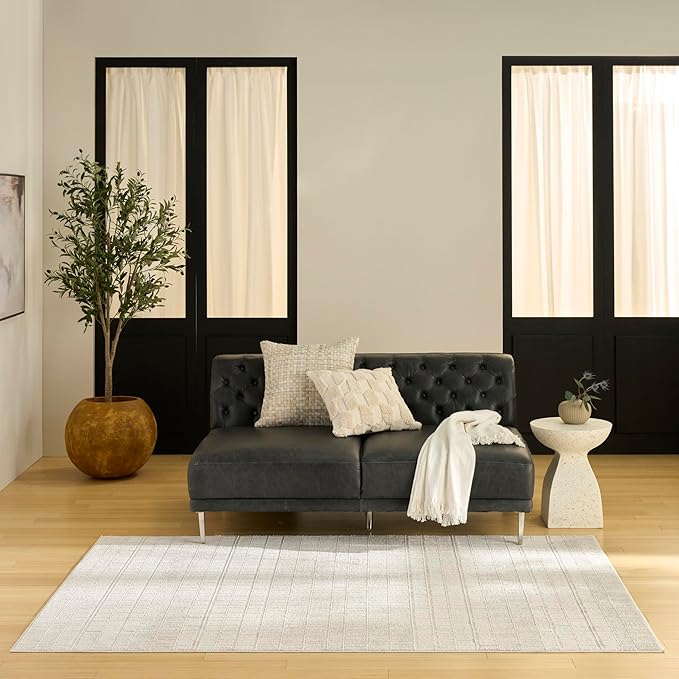 Nourison Home Nordic Ivory 4' x 6' Scandinavian Area Rug - Easy Clean, Non Shedding, Bed Room, Living Room, Dining Room, Kitchen (4' x 6')