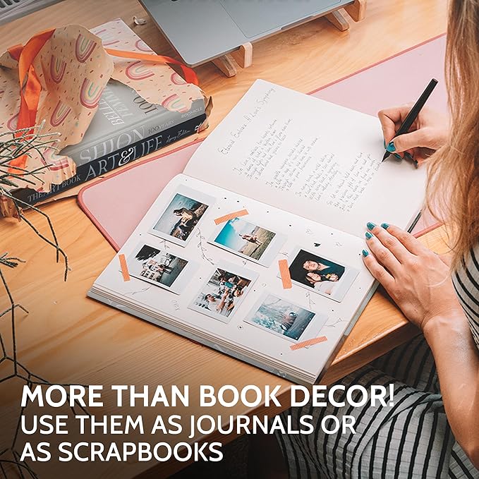 Fashion Decorative Books for Coffee Table - Designer Faux/Fake Books for Decoration - Enhance Your Coffee Table, Mantle & Bookshelf Decor - Book Decor Aesthetic Collection - Real Blank Pages Inside