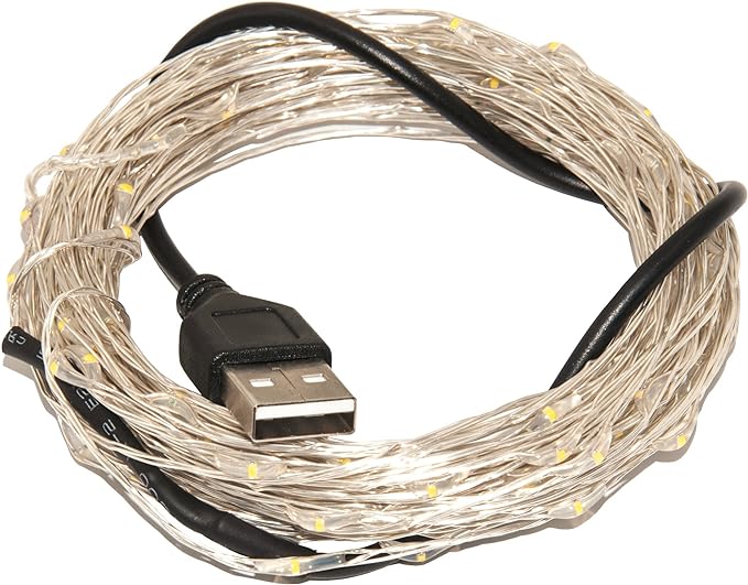 Karlling USB Plug In LED Fairy Lights,50 LED Bulbs 16 Ft Silver Wire Waterproof Starry String Lights for Bedroom Patio Garden Party Wedding Commercial Lighting (RGB)