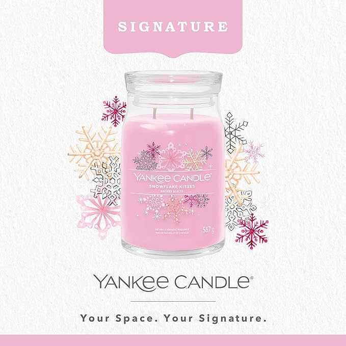 Yankee Candle Signature Scented Candle | Snowflake Kisses Large Jar Candle with Double Wicks | Soy Wax Blend Long Burning Candle | Perfect Gifts for Women