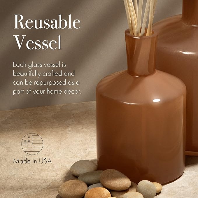 LAFCO New York Classic Reed Diffuser, Retreat - 6 oz - Up to 3 Months Fragrance Life - Reusable Glass Vessel - Natural Wood Reeds - Made in The USA