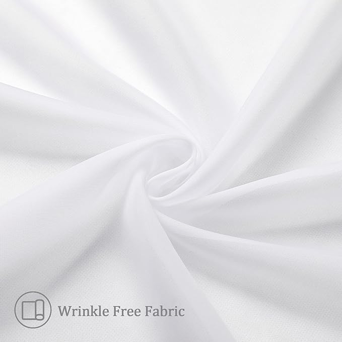 Aiyufeng Voile Sheer White Curtains - Transparent Light Weight Soft Window Treatment Curtain Panels with Rod Pocket Top for Patio Door/Living Room (W40 x L96, 2 Panels)