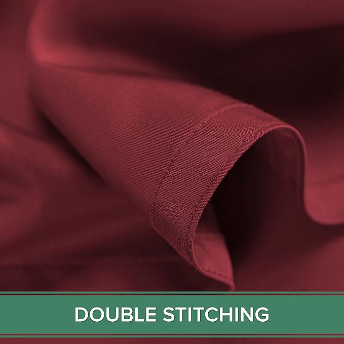Split King Sheets by Pure Bamboo, Genuine 100% Organic Viscose Derived from Bamboo Bed Sheet Set, Soft & Cooling, Double Stitching *Not for Split Top (Split King, Merlot)