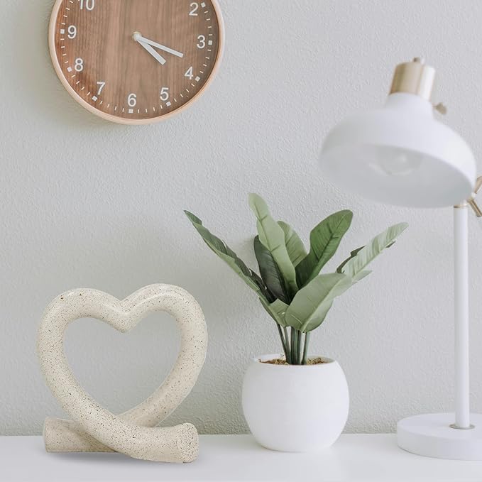 Heart Sculpture Home Decor - Love Line Modern Aesthetic Statue - Unique Ornaments Decorations for Living Room, Coffee Table, Bedroom, Shelf - Romantic Gifts for Lover
