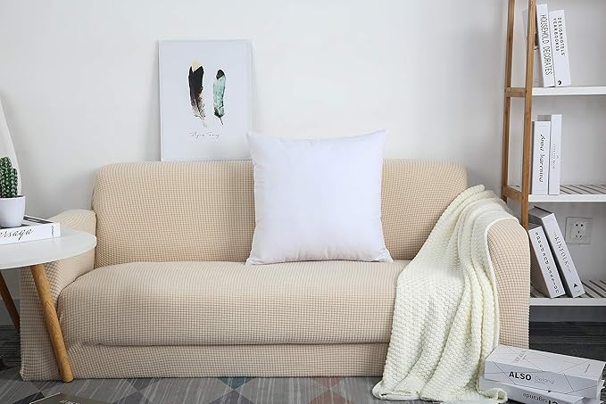 TangDepot Handmade Decorative Solid 100% Cotton Canvas Throw Pillow Covers/Pillow Shams, (12" x12" , White, 1 Count (Pack of 1))