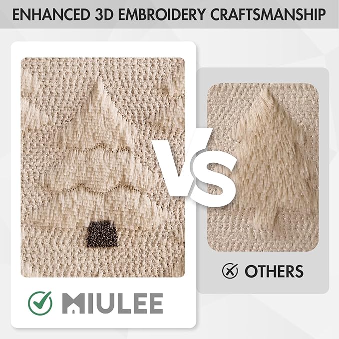 MIULEE Christmas Tree Decorative Pillow Covers Faux Fur Wool Throw Pillows Soft Plush Cushion Covers Set of 2 Xmas Home Decor Winter Holiday for Sofa Couch Livingroom Bed 20x20 Inch Beige
