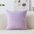 Home Brilliant Euro Sham Cover Large Striped Plush Corduroy Pillow Cover 24 x 24 Decorative Throw Pillow for Bedroom Couch, Lavender, 24x24 inches(60cm)