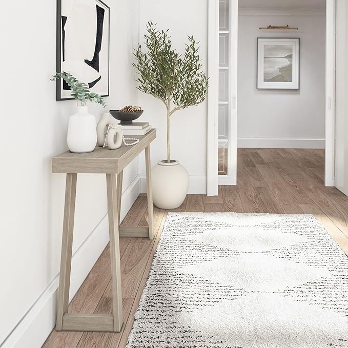 Plank+Beam Solid Wood Console Table, 46 Inch, Sofa Table, Narrow Entryway Table for Hallway, Behind The Couch, Living Room, Foyer, Easy Assembly, Seashell