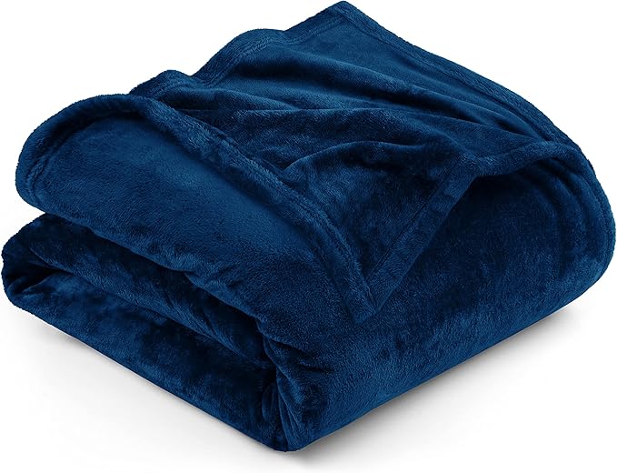 Utopia Bedding Fleece Blanket Full Size Navy 300GSM Luxury Fuzzy Soft Anti-Static Microfiber Bed Blanket (90x84 Inch)