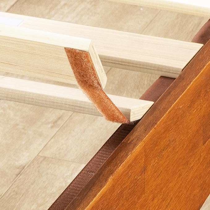 Mellow Naturalista Grand - 12 Inch Solid Wood Platform Bed with Wooden Slats - No Box Spring Needed - Queen (Cherry)