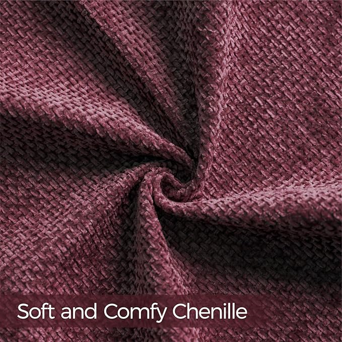 a moment Wine Red Chenille Throw Pillow Covers 20x20 Inch Pack of 2 Modern Decorative Throw Pillow Covers Farmhouse Cross Covers Home Decor for Sofa Bedroom Living Room