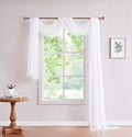 LinenZone White Window Scarf Valance in 144 Inch Size. Use Window Scarves as Canopy Bed or Backdrop Curtains, Curtain Scarf, or Sheer Fabric for Draping. (Amazing 55 x 144, White)