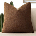 Foindtower Decorative Textured Boucle Throw Pillow Covers Accent Solid Pillow Cases Neutral Soft Cozy Couch Cushion Case for Chair Sofa Bedroom Living Room Home Decor 20x20 Inch,1PC,Hazel Brown