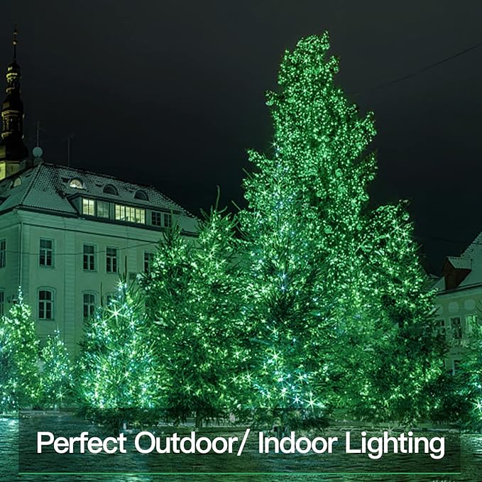 suddus Green Christmas Lights, 33ft 100 LED String Lights with Remote, Green Fairy Lights Battery Operated for Christmas, St Patricks Day, Bedroom, Wreath, Patio, Backyard, Garde, Party Decorations