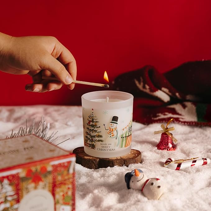ROMIIE ZOI Christmas Scented Jar Candle - 6oz Soy Wax Candle - Sweet Christmas Infused with Sweet Pine Aroma - with Beautiful Keepsake Box Special for Christmas/Holiday Gifts
