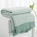 Carriediosa Heather Throw Blanket 50" X 60", 400GSM Ultra Soft Microfiber Fuzzy Fluffy Reversible Knitted Blankets Cozy Plush Lightweight and Warm Fall Throws for Couch, Bed, Sofa, Sage Green