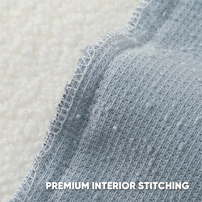 HAUSSY Set of 2 24x24 Decorative Throw Pillow Covers, Soft Cozy European Pillow Shams Textured Boucle, Home Decor for Couch Bed Living Room, Dusty Blue