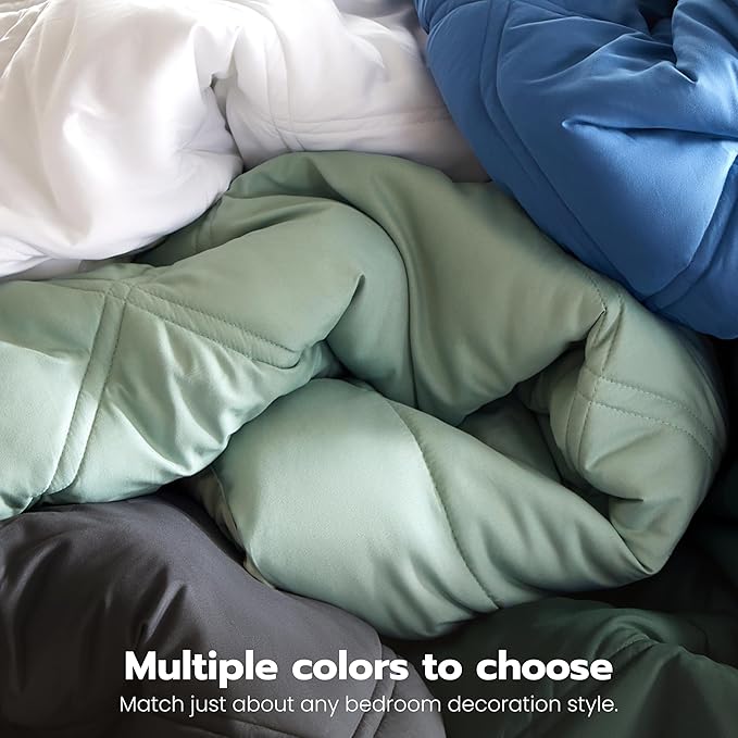 Joiedomi Twin Comforter Set with Sheets Black, 5 Pieces Twin Bedding Sets with 1 Down Alternative Comforter, 1 Flat Sheet, 1 Fitted Sheet, 1 Pillowcase and 1 Pillow Sham, Bed in a Bag for All Seasons