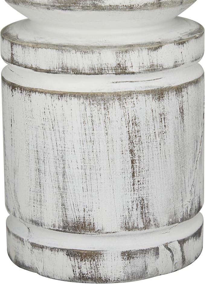 Deco 79 Wood Decorative Candle Holder Candle Stand, Set of 3 Candlestick Holder 14", 11", 8" H, White