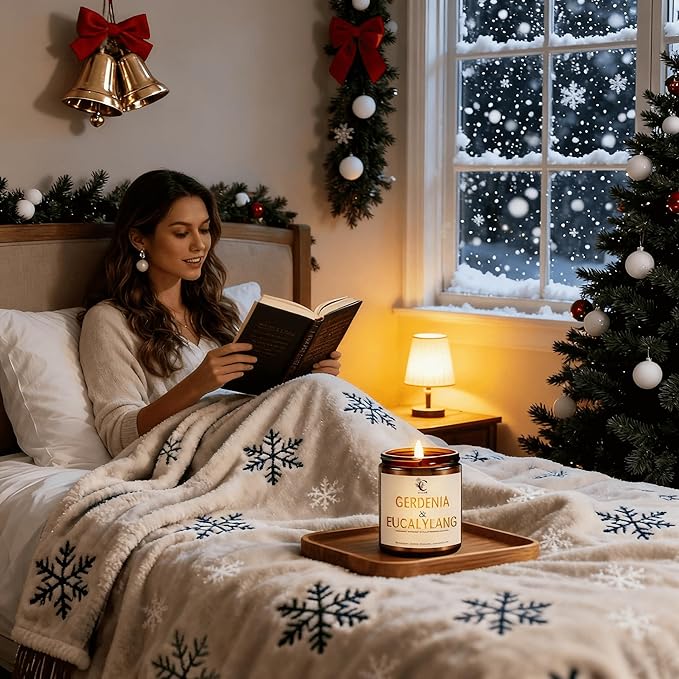 Scented Candles for Women,Gardenia & Ylang Ylang Scented Candles,7oz Hand-Poured for Serene Bedrooms & Spa Baths,Long-Lasting Floral Escape, Perfect for Meditation & Romantic Evenings