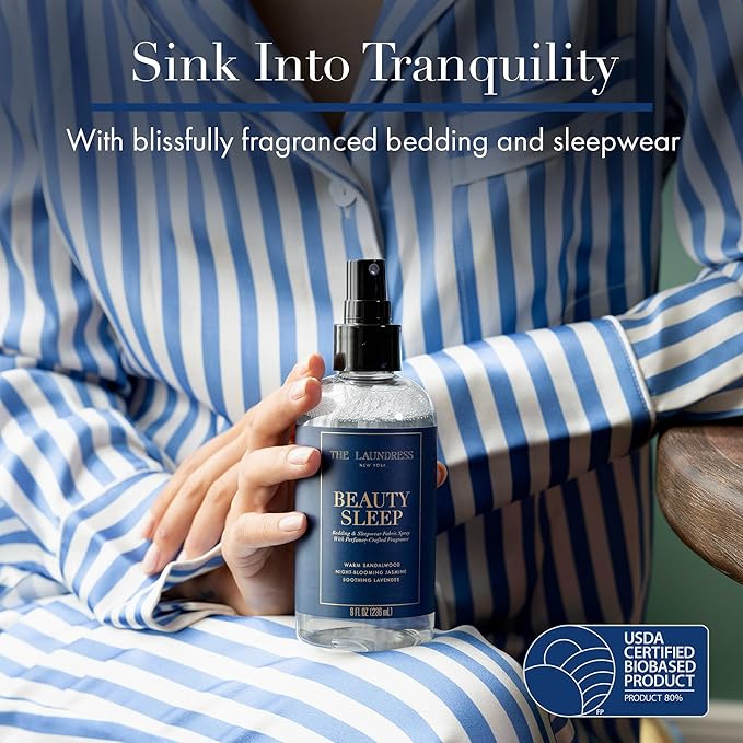 The Laundress Beauty Sleep Fabric Spray, Wrinkle Release Spray, Pillow Spray, Fabric Refresher, Upholstery and Linen Spray, Tranquil Comforting Inspired Scent, 8 Fl Oz