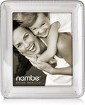 Nambe Braid Picture Frame (8" x 10"), Chrome Plated Scandinavian Style Photo Display with Braided Detail, Designer Glass Frame for Wall Hanging or Tabletop Use - Modern Wedding & Holiday Gift Décor