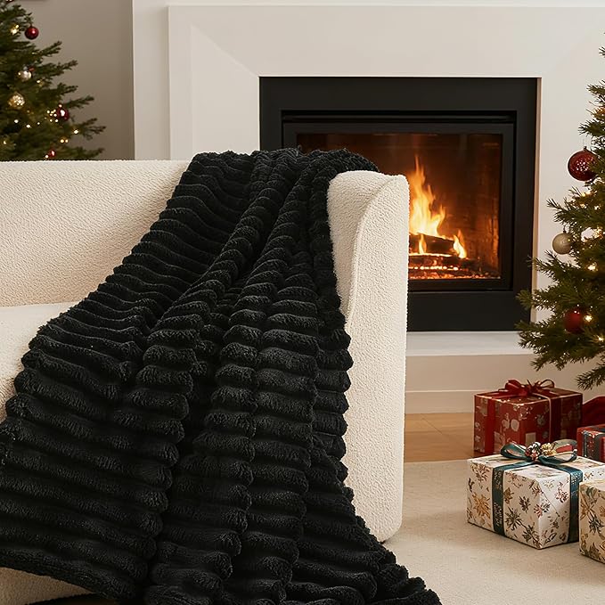 Twin Fleece Blanket for Couch - Super Soft Cozy Throw Blankets for Women,3D Striped Lightweight Blanket for Girls,All Seasons Flannel Blanket，Bed Home Decor，60x80 Inches
