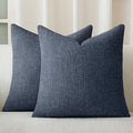 a moment Dark Blue Chenille Throw Pillow Covers 16x16 Inch Pack of 2 Modern Decorative Throw Pillow Covers Farmhouse Cross Covers Home Decor for Sofa Bedroom Living Room
