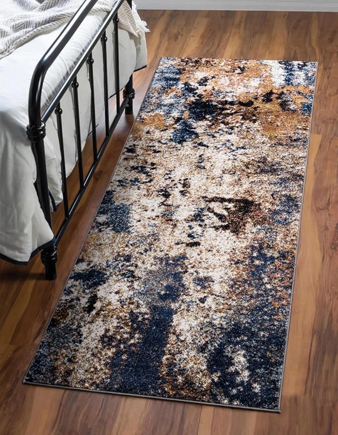 Keen Home Design Area Runner Rugs - 2x12 Non-Shedding, Abstract Runner for Kitchen, Living Room, Bedroom, Dining Room, Entryway - Size: 2'8" x 11'11", Multi