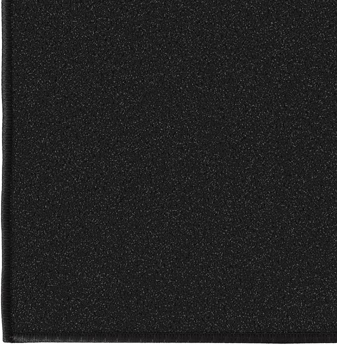 Ottomanson 2x29 Non Slip Extra Long Hallway Runner Rug with Rubber Backing - Solid Modern Kitchen Rug for Bedroom or Living Room, Black, 2' x 29'