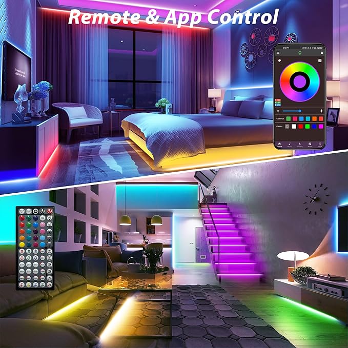 Led Lights for Bedroom 400ft Music Sync Color Changing Led Strip Lights with 60 Key Remote and App Control RGB Led Light Strip for Home Party Room Decoration
