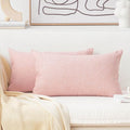 Home Brilliant Pillow Covers 12x20 Decorative Throw Pillow Cover Rectangular Cushion Cover for Sofa, Oblong, 30 x 50 cm, Set of 2, Baby Pink