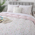 HoneiLife Floral Duvet Cover Queen - 100% Cotton Comforter Cover, Botanical Bedding Duvet Cover Sets with Zipper Closure & Corner Ties, 3-PC Wildflower Comforter Cover Sets, Early Spring