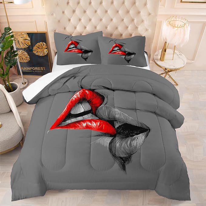 Tailor Shop Queen and King Comforter Sets His and Hers Matching Couple Bedding Set Lover Romantic Valentine's Day Presents Bedding Sets Black and White Comforter Sets King Size with 2 Pillowcases