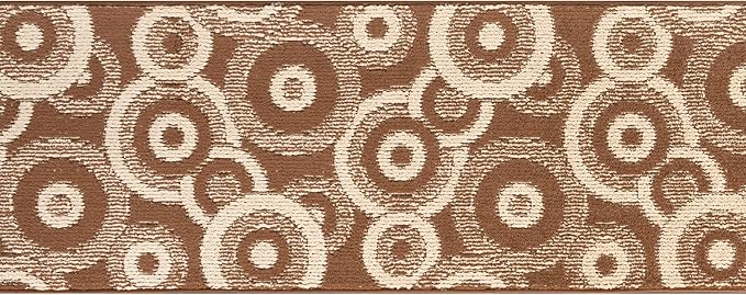 Custom Length Cut to Size Modern Farmhouse Carpet Runner Rug for Hallways, Non Slip Rubber Backed, 31 inch Wide X Customized Length, Geo Brown, 31 inch X 20 feet