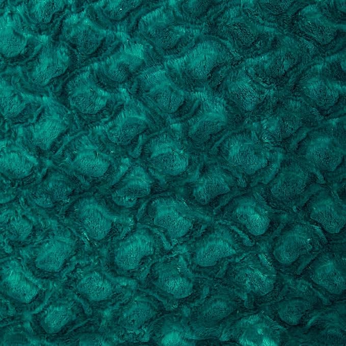 DaDa Bedding Lavish Emerald Green Blue Faux Fur Fuzzy Throw Blanket - Mermaid Scales Design White Sherpa Backside - Soft Warm Plush Bright Vibrant Jewel Tones Embossed for Bed/Couch - 63" x 90"