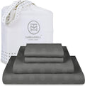 Threadmill Cotton Queen Sheet Set | 100% Cotton Sheets for Queen Size Bed | Damask Jacquard Queen Bed Sheets Set with 16” Deep Pocket | Soft Sateen Weave 4-Piece Cooling Bedding Set | Dark Grey