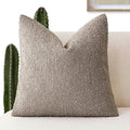 Foindtower Decorative Textured Boucle Throw Pillow Covers Accent Solid Pillow Cases Neutral Soft Cozy Couch Cushion Case for Chair Sofa Bedroom Living Room Home Decor 20x20 Inch,1PC,Light Taupe